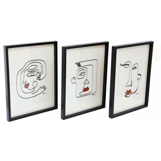 Assortiment de 3 cadres visages