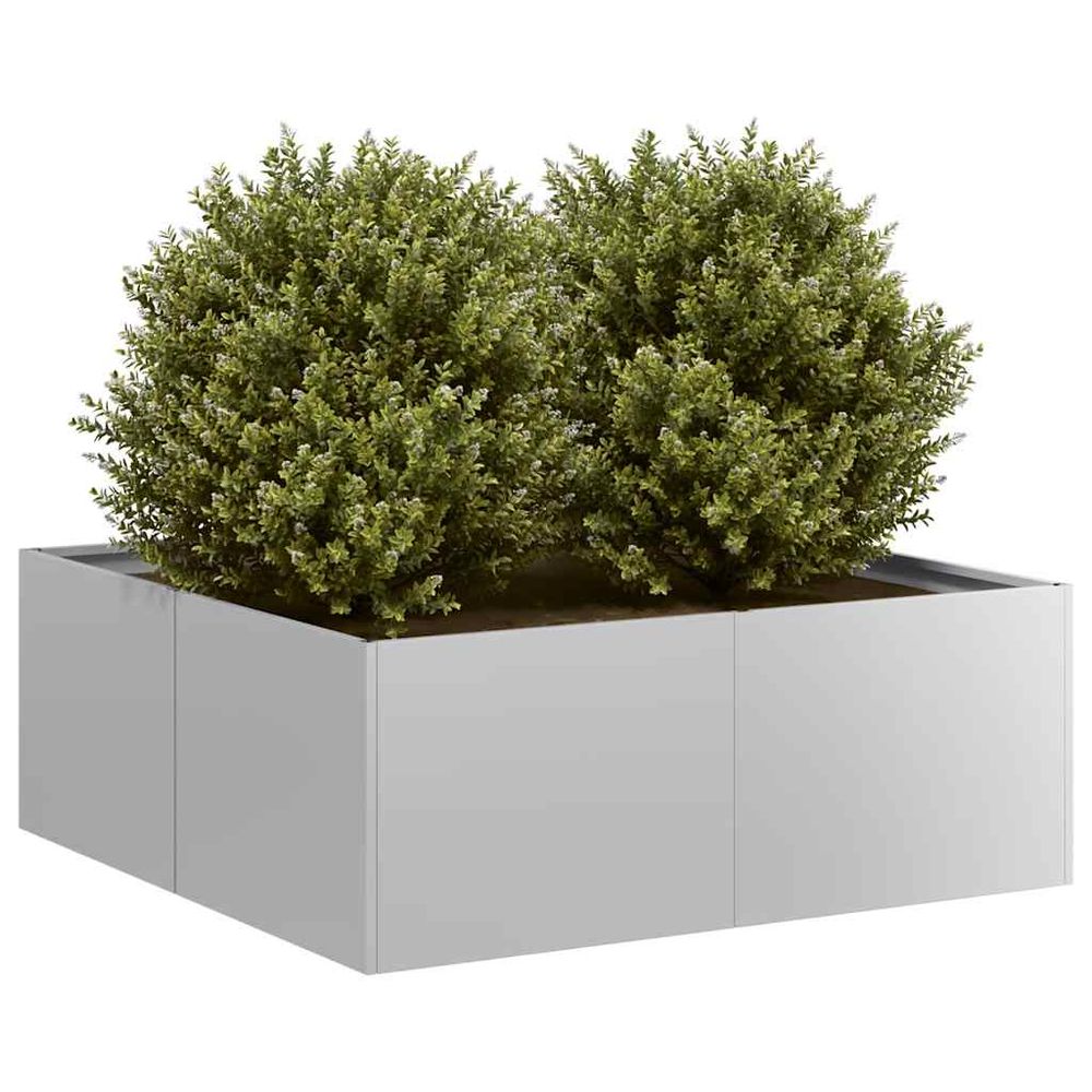 Grand potager carré en acier galvanisé anti-rouille 80x80x30 cm