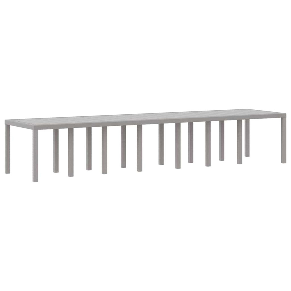 Table de jardin pour repas gris clair 400 x 100 x 73 cm