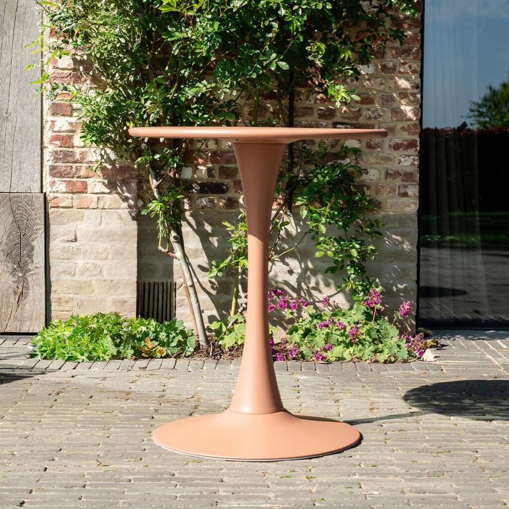 Table ronde de jardin en acier terracotta paloma