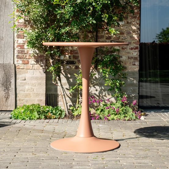 Table ronde de jardin en acier terracotta paloma