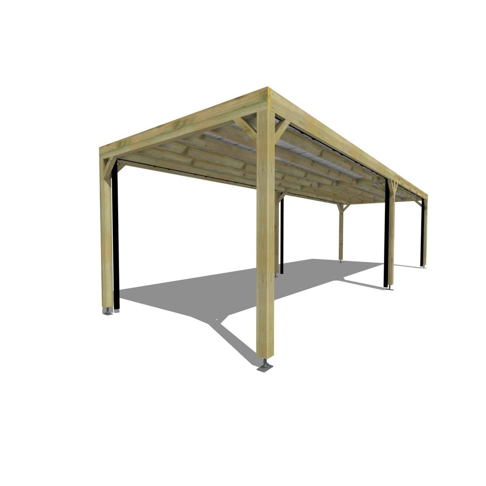Carport bois • 10m x 3m • indépendante • sens largeur • livraison comprise