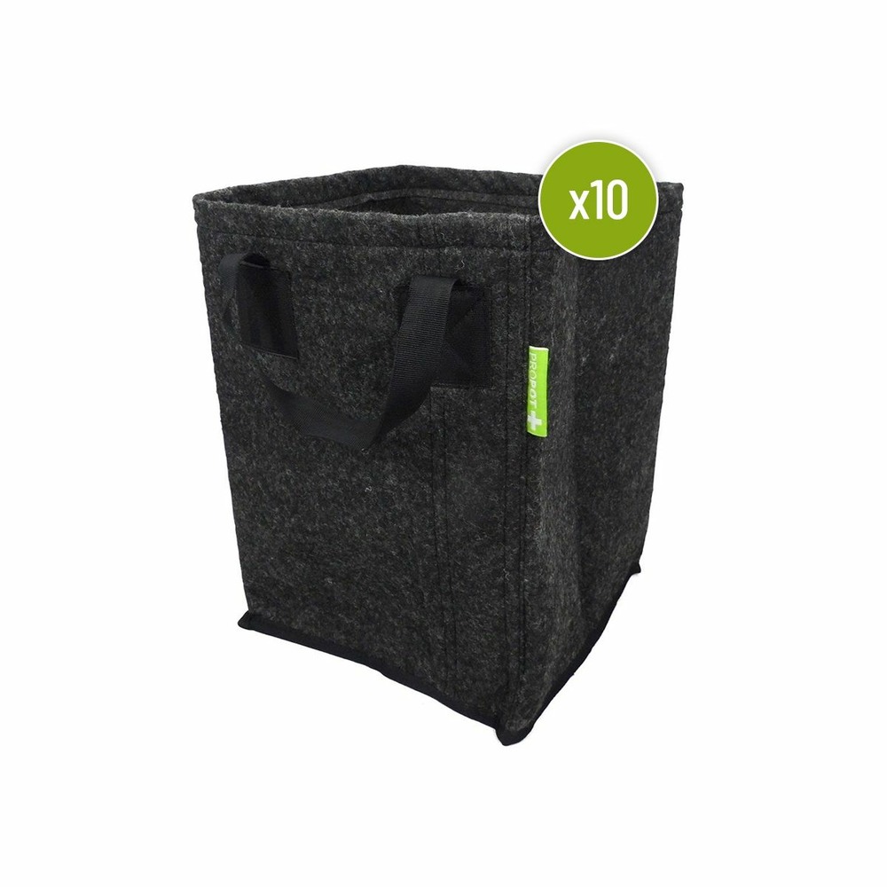 Lot de 10 pots textile propot noir 50 l