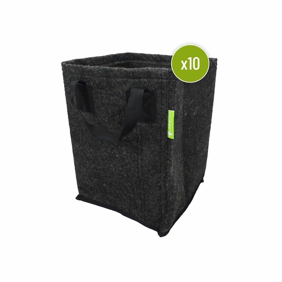 Lot de 10 pots textile propot noir 50 l