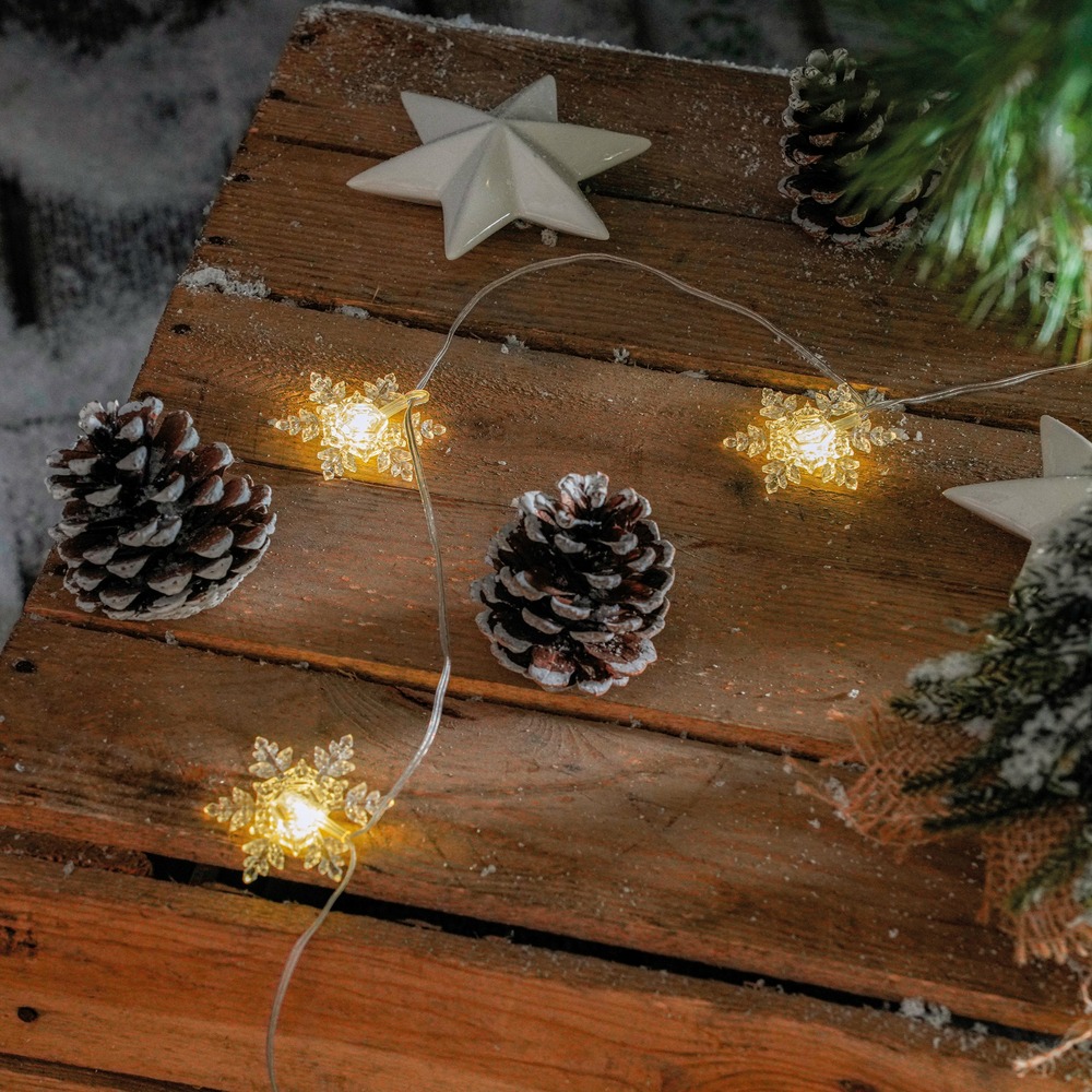 Esotec led guirlande lumineuse solaire extérieure résistante aux intempéries 30 cristaux de glace lifepo4 blanc chaud