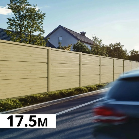 Mur anti-bruit bois 17,48x1,8m silenzo reflect - clôture réduction sonore - palissade