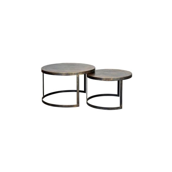 Lot de 2 tables basses bronze bronze bronze - décoration d'autrefois