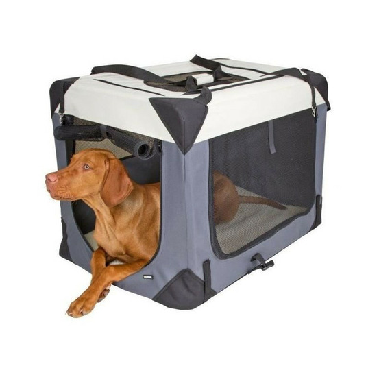 Box de transport - kerbl - journey- 70 x 52 x 52 cm - gris / beige