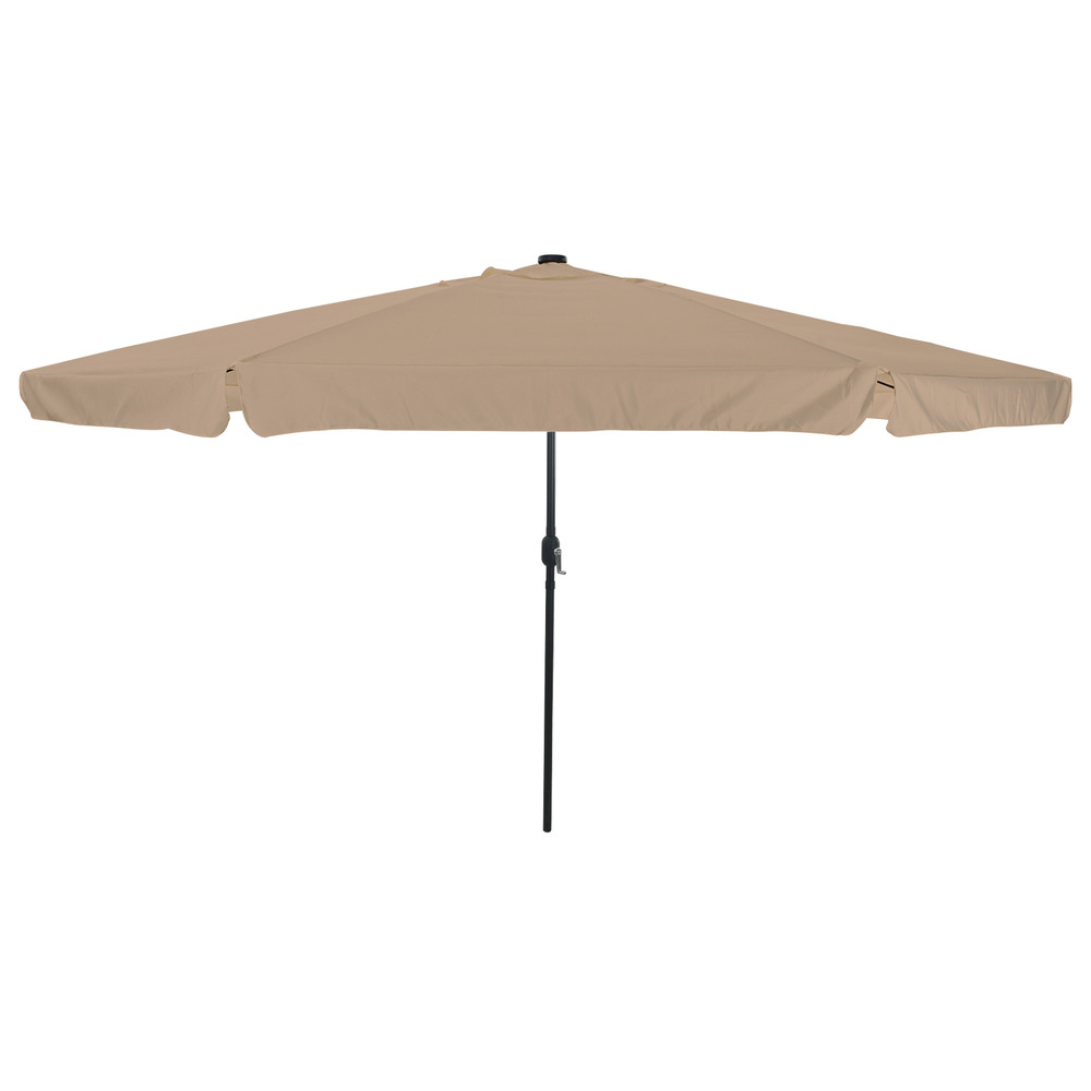 Parasol de jardin avec lumières led ø395x245 cm taupe