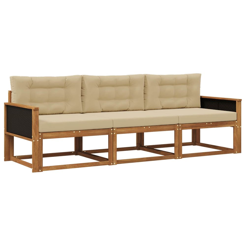 Ensemble de canapés d'extérieur 3 pc naturel et beige