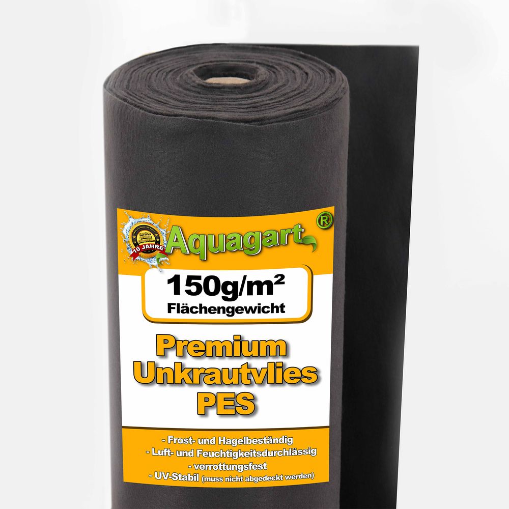 30 m² toile anti-mauvaises herbes 150 g/m², largeur 0,5 m, paillage et jardinage, polyester aquagart