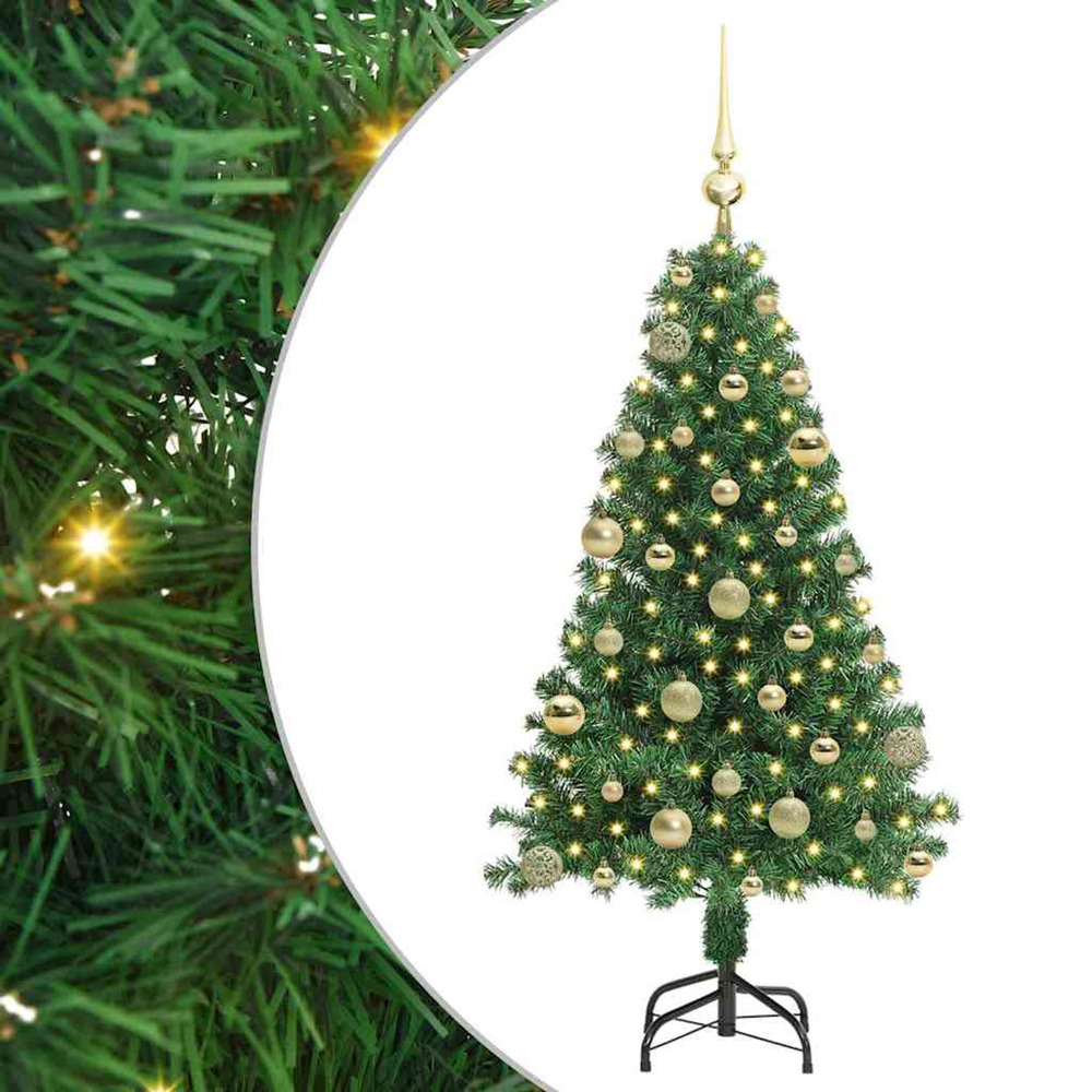 Sapin de noël artificiel vert 120 cm pvc, acier et plastique