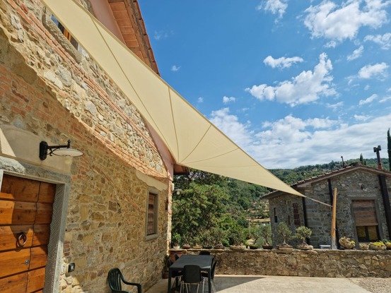 Voile d'ombrage premium rectangulaire 5x8m - imperméable 270g - couleur ivoire