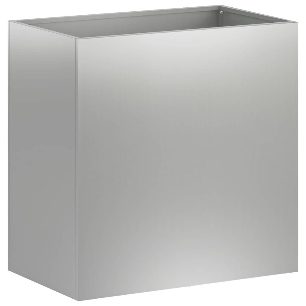 Cache-pot de jardin argenté 50 x 30 x 50 cm acier galvanisé