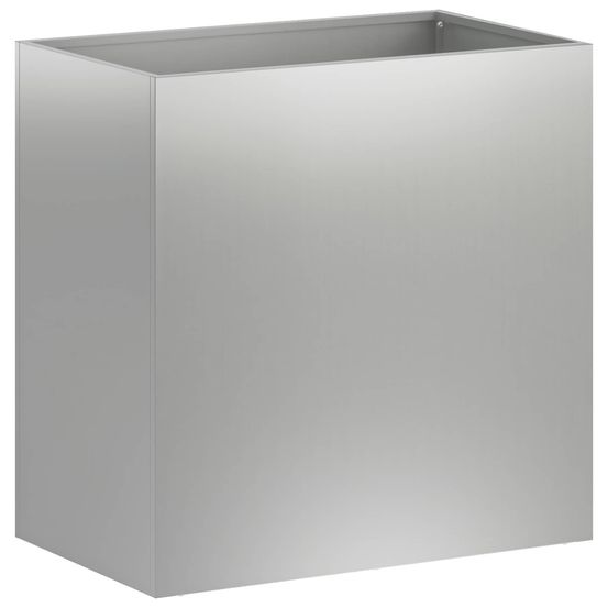 Cache-pot de jardin argenté 50 x 30 x 50 cm acier galvanisé
