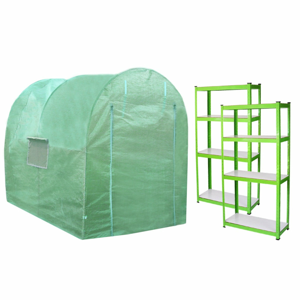Serre polytunnel 19mm 2.5m x 2m avec étagères