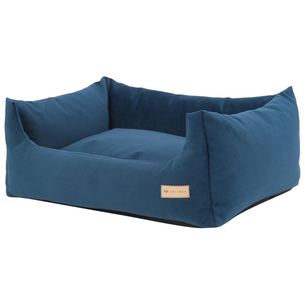 Velinda panier pour chien et chat avec oreiller amovible 80 x 60 — bleu marine