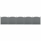 5 pièces de clôture barrière brise vue brise vent bois composite wpc demi-cercle arrondi 185 x 932 cm gris