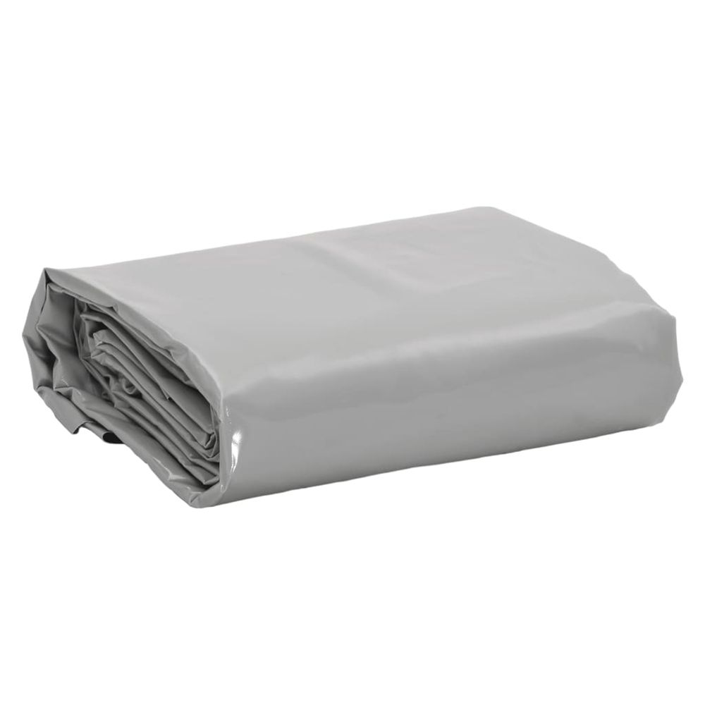 Bâche 650g / m² gris 5 x 6 m toile avec revêtement en pvc