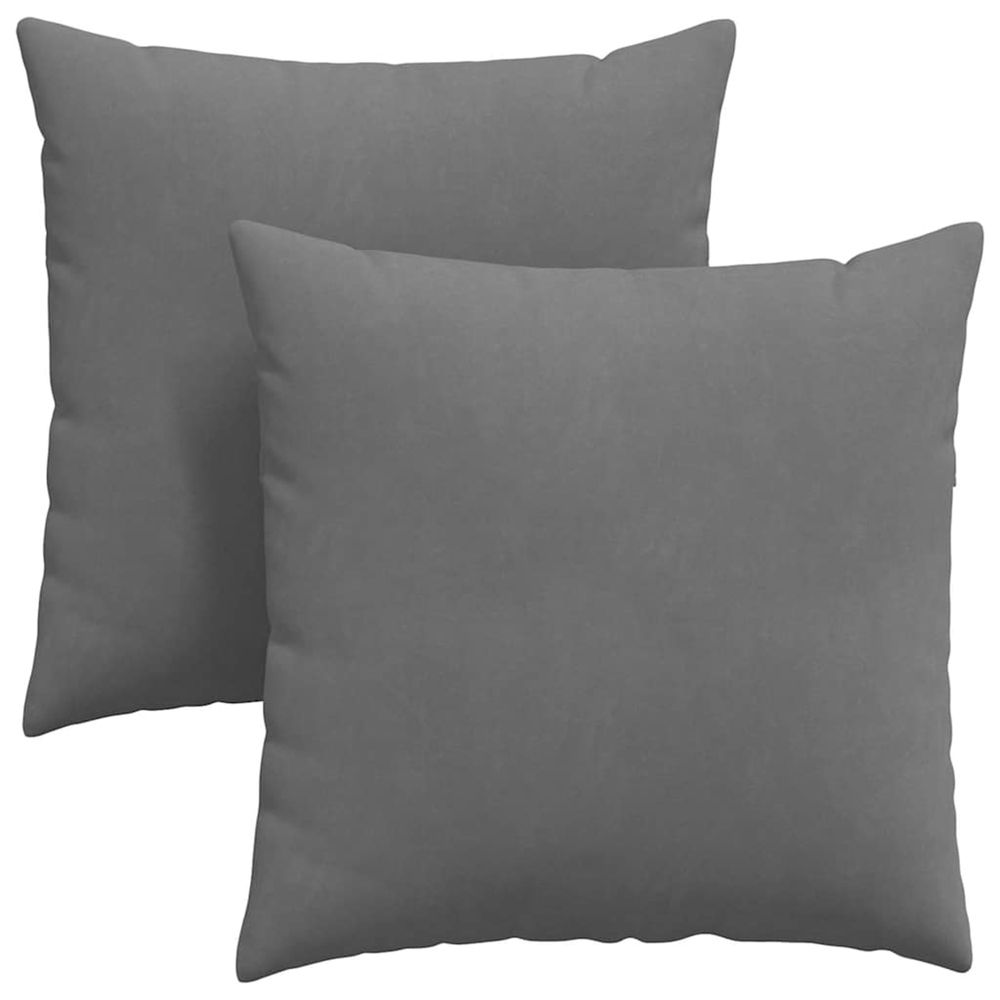 Coussins de canapé 2 pc tissu gris foncé 80 x 80 cm