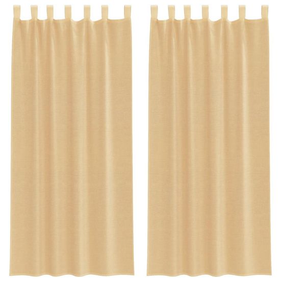 Rideaux en voile avec passe-tringles 2 pcs sable
