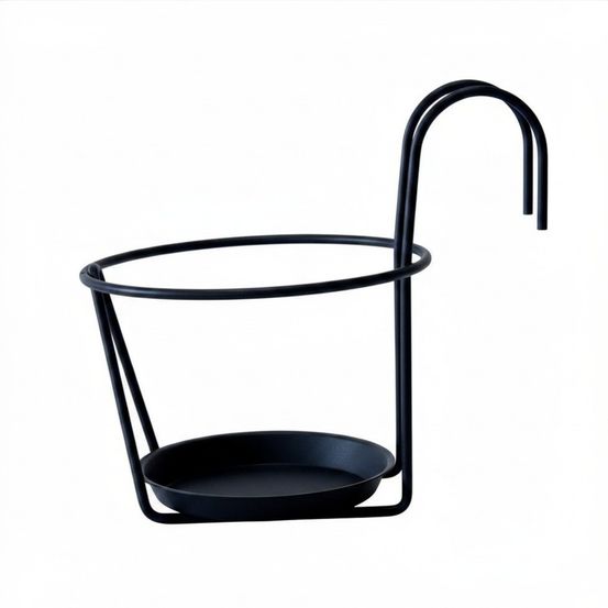 Porte pot avec soucoupe essentis pour pot 20 à 22 cm noir