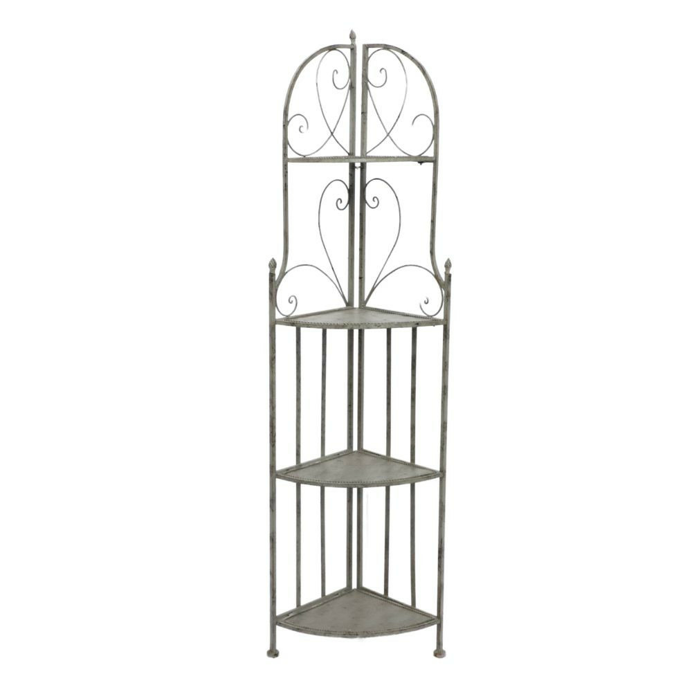 Étagère d'angle en métal gris ht. 160 cm