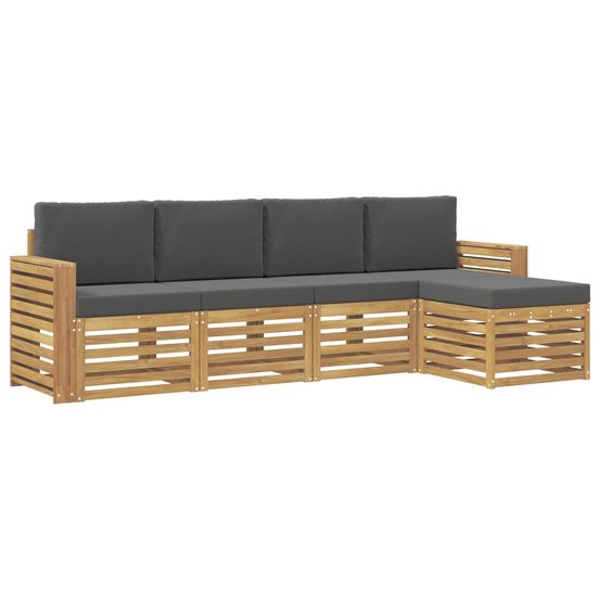 Ensemble de canapés d'extérieur 5 pc blanc et anthracite