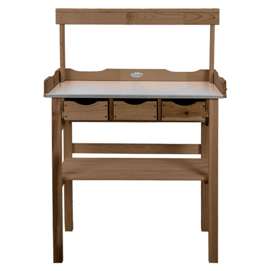 Table de rempotage avec tiroir et étagère marron