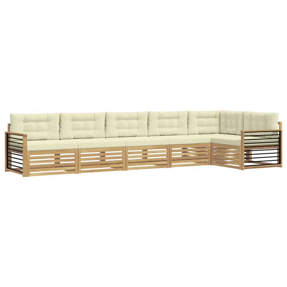Ensemble de canapés d'extérieur 6 pc blanc et crème polyester