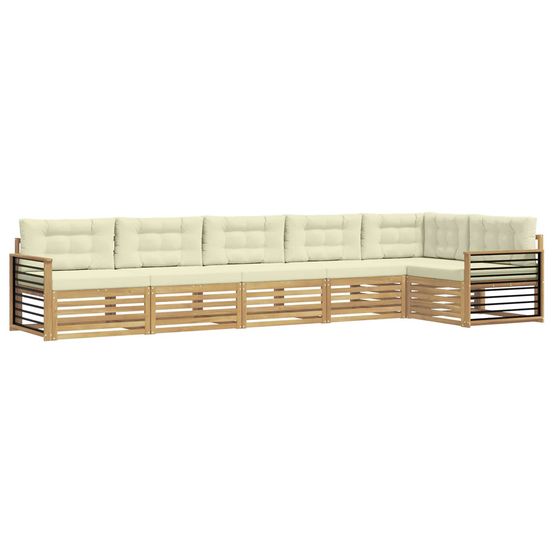 Ensemble de canapés d'extérieur 6 pc blanc et crème polyester