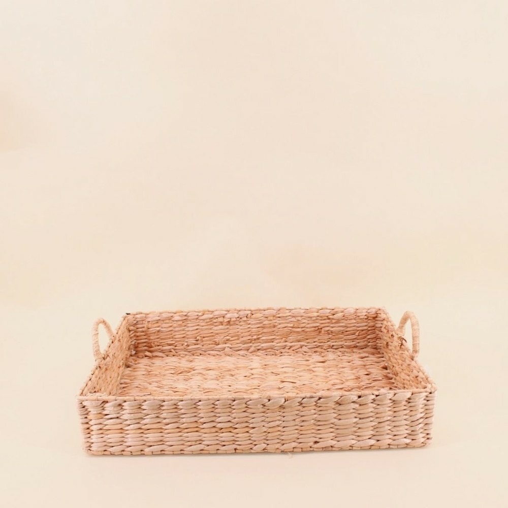 Plateau avec poignées en fibres naturelles 50x35cm