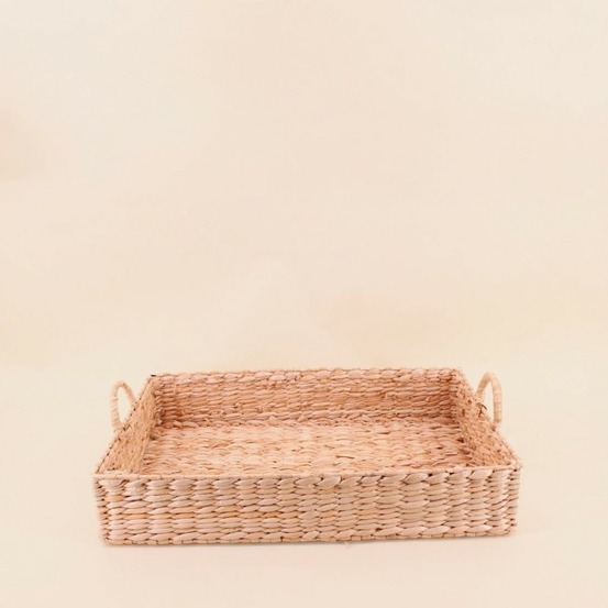 Plateau avec poignées en fibres naturelles 50x35cm