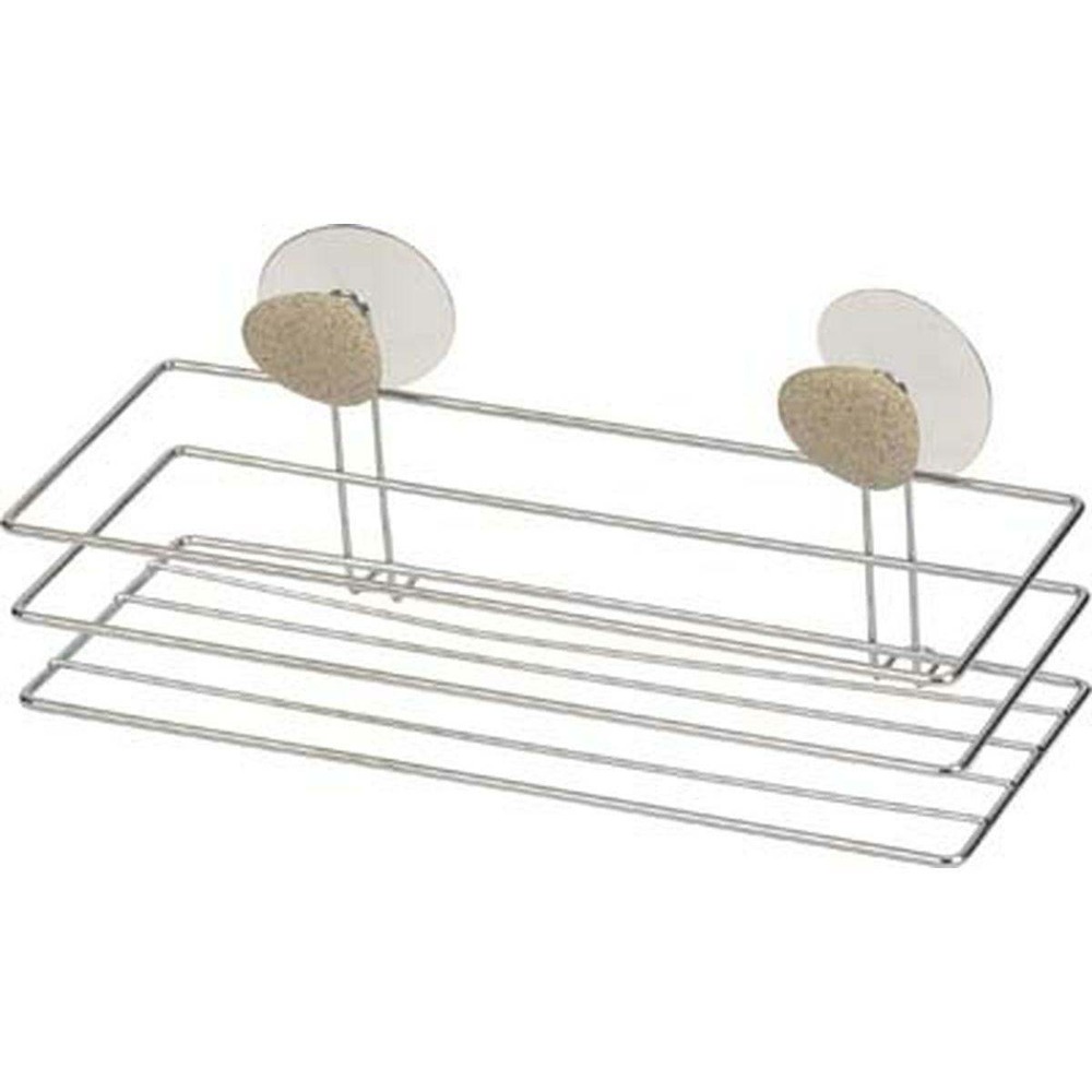 Panier rectangulaire metal sur 2 ventouses/2 deco - galet