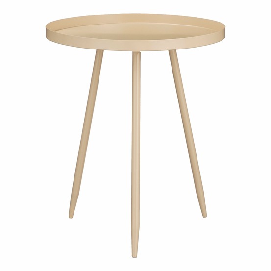 Mica decorations flores table d'appoint - h49 x ø42 cm - métal - beige