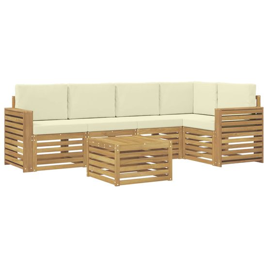Ensemble de canapés d'extérieur 6 pc blanc et crème polyester