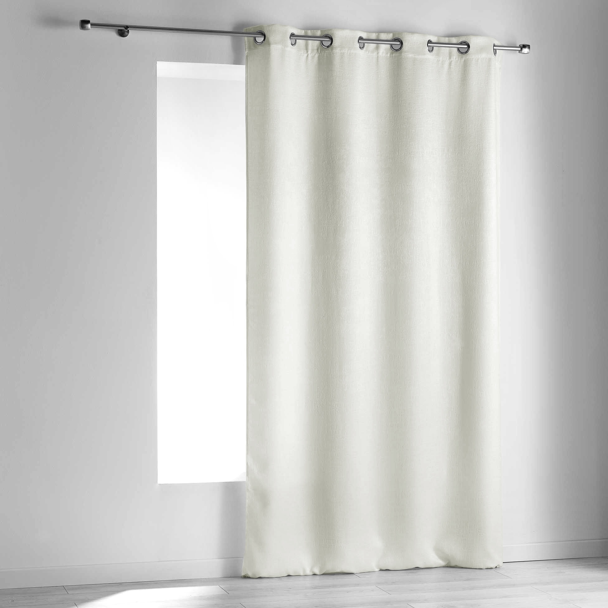 Rideau a oeillets occultant 140 x 240 cm opacie blanc