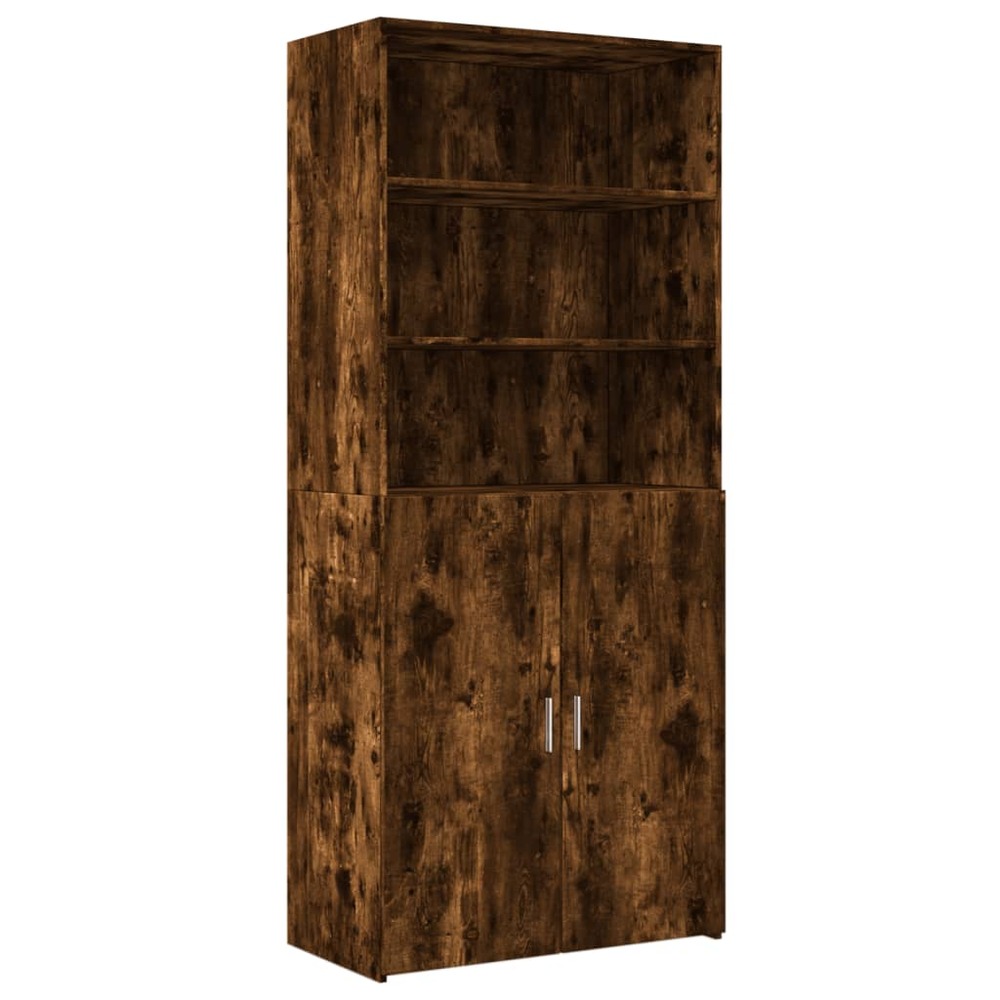 Buffet bahut commode armoire meuble de rangement organisateur cuisine salle de séjour salon haut 80 x 42,5 x 185 cm bois d'in