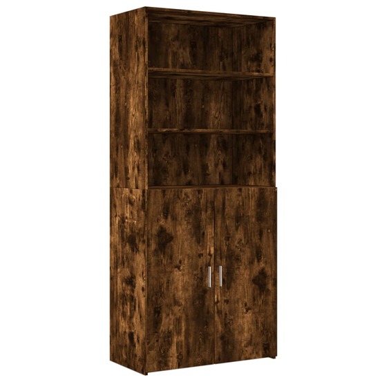 Buffet bahut commode armoire meuble de rangement organisateur cuisine salle de séjour salon haut 80 x 42,5 x 185 cm bois d'in