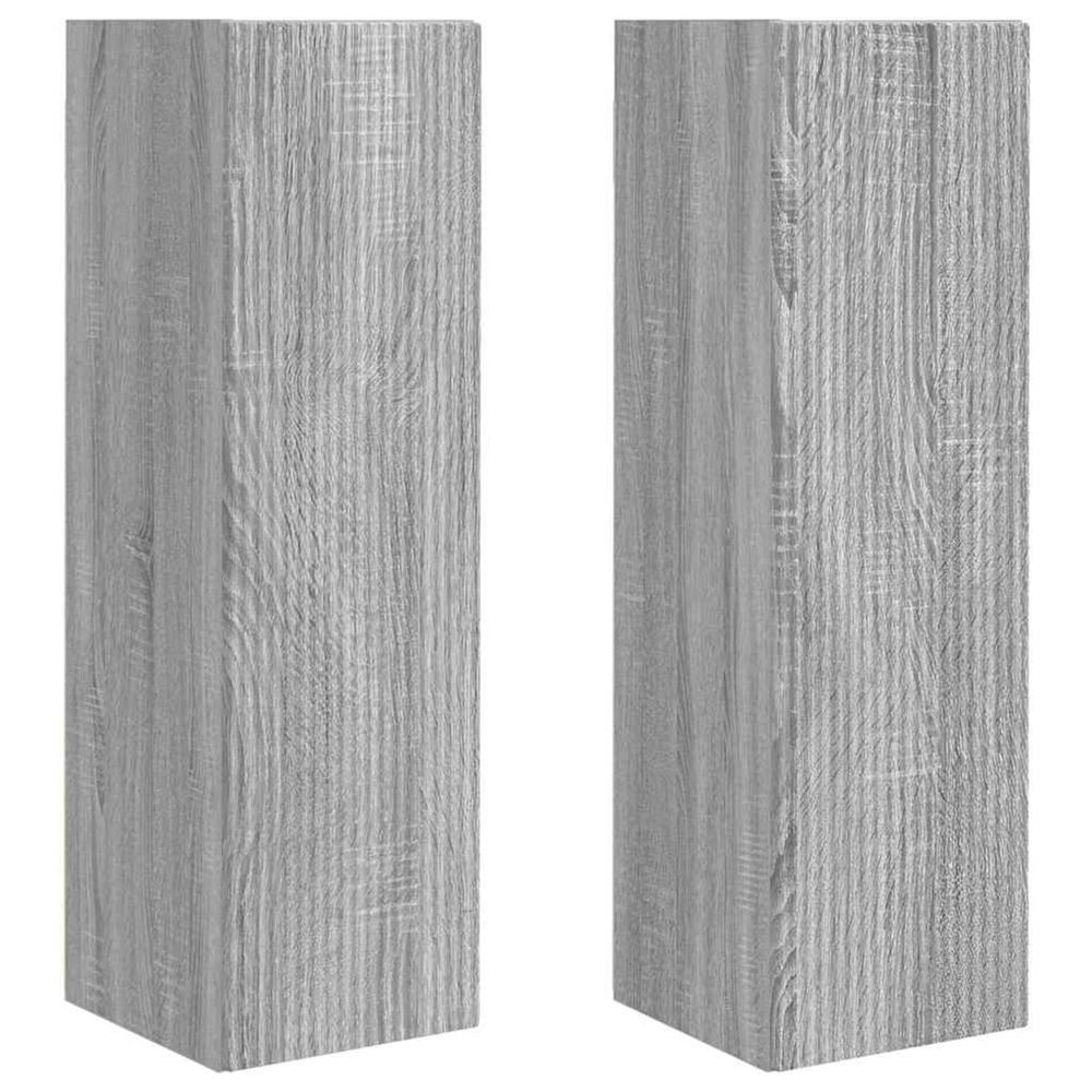Meuble tv mural 2 pc gris sonoma bois d'ingénierie