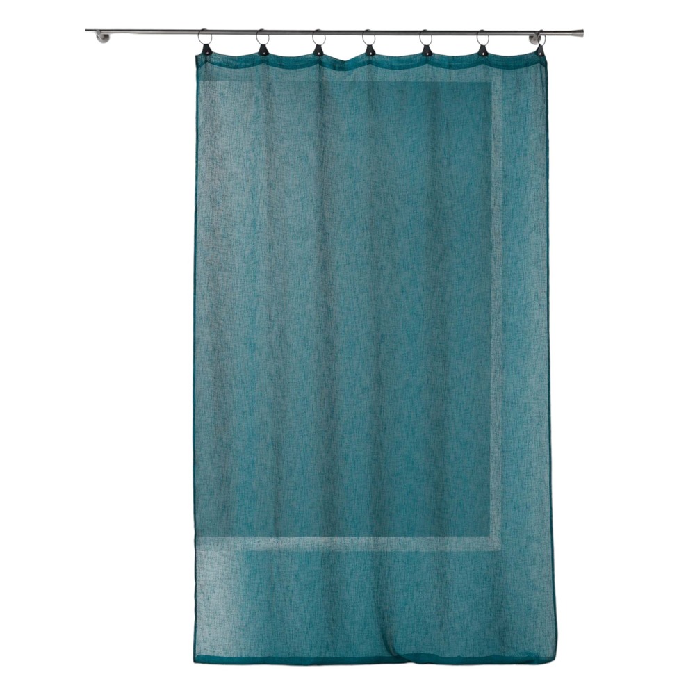 Panneau a anneaux rideau voile 140 x 240 cm linkae bleu