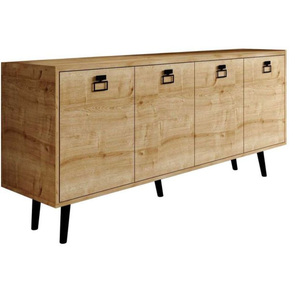 Buffet 4 portes en aggloméré mirza modern chêne