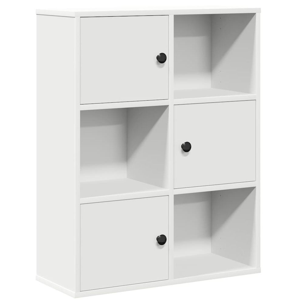 Bibliothèque blanc 60x24x76,5 cm bois d'ingénierie