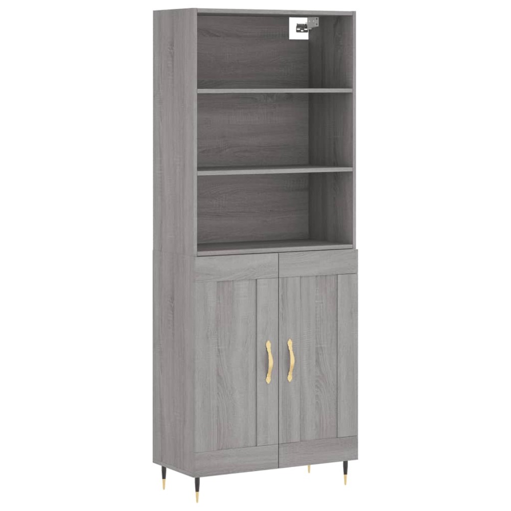 Buffet bahut commode armoire meuble de rangement organisateur cuisine salle de séjour salon haut sonoma 69,5 x 34 x 180 cm bo