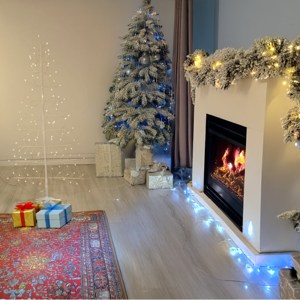 Sapin lumineux 186 micro led plat 2d tiglio blanc 1m20