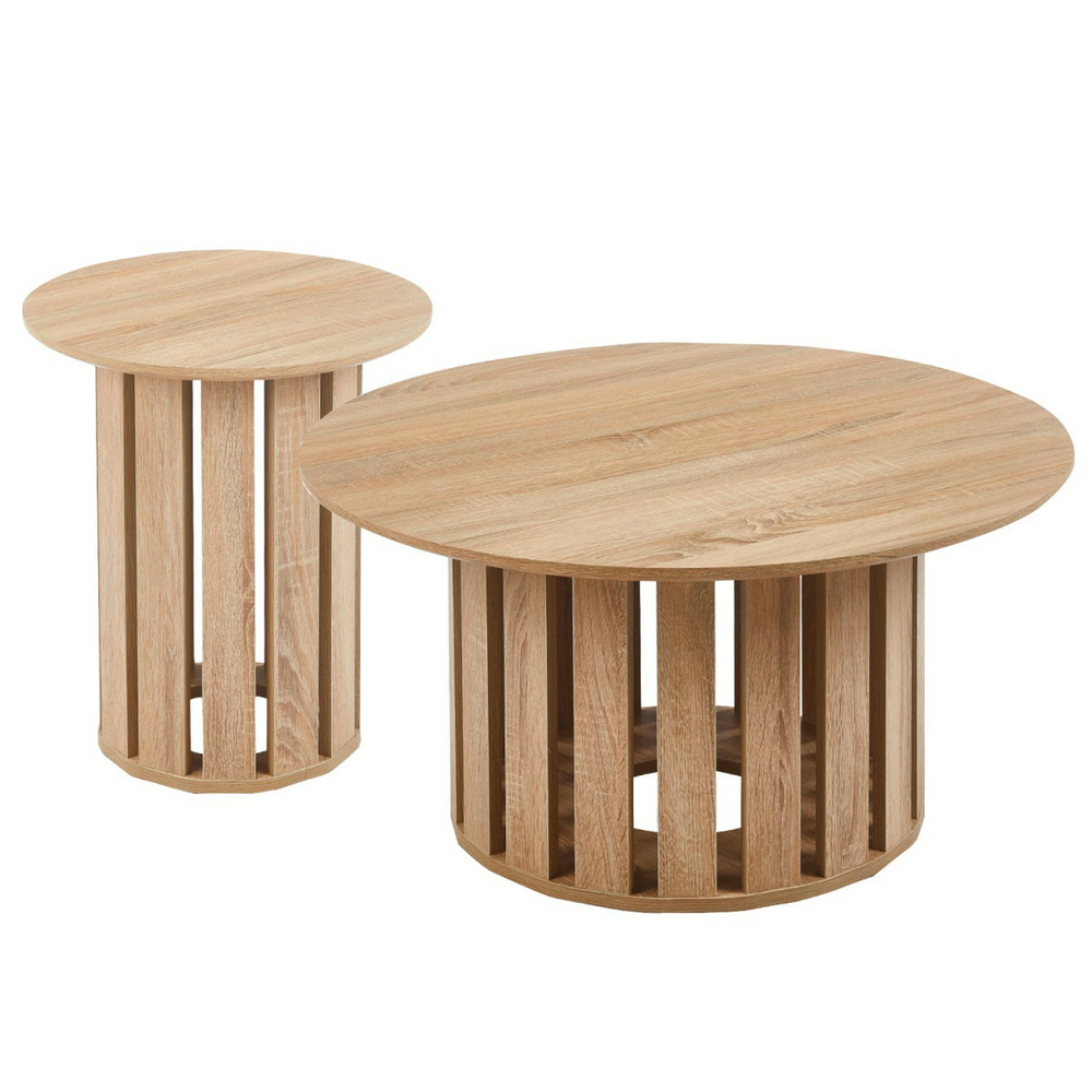 Lot de 2 tables basses rondes 