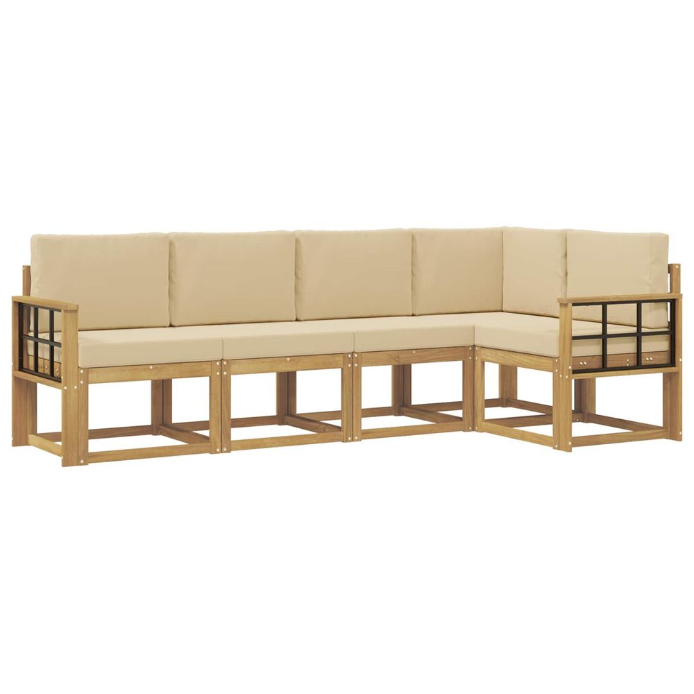 Ensemble de canapés d'extérieur 5 pc blanc et beige