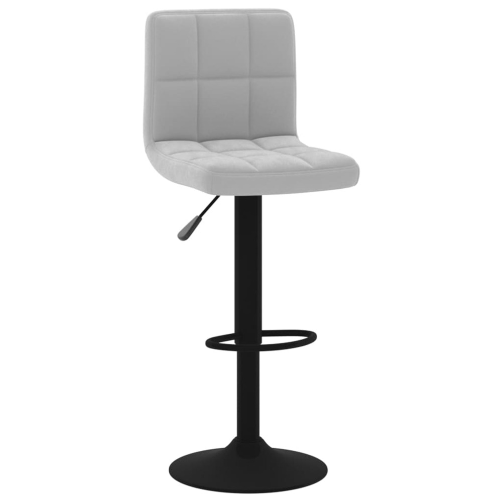 Tabouret de bar gris clair velours