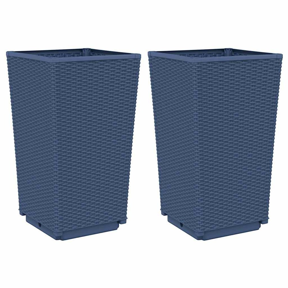 Jardinières 2 pcs bleu gris 32,5x32,5x57 cm pp