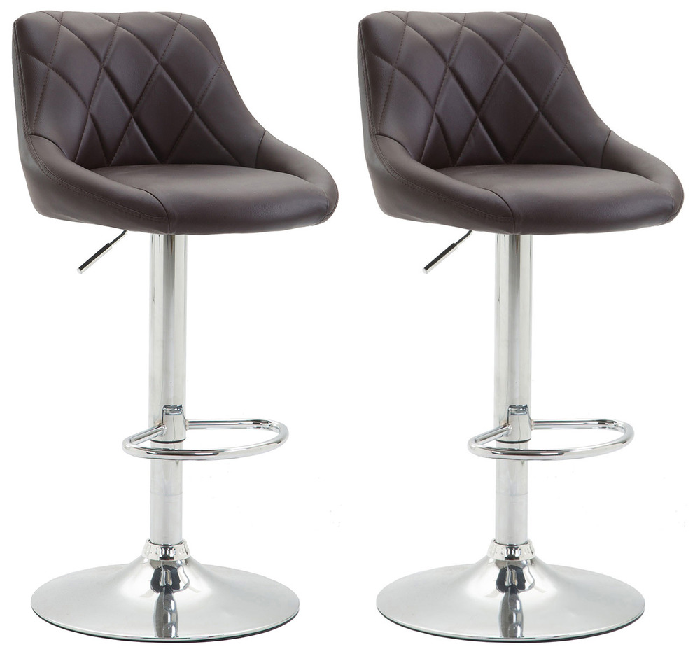Lot de 2 tabourets de bar lazio simili cuir c